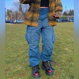 Free People Blue Fabric Cargo Pants